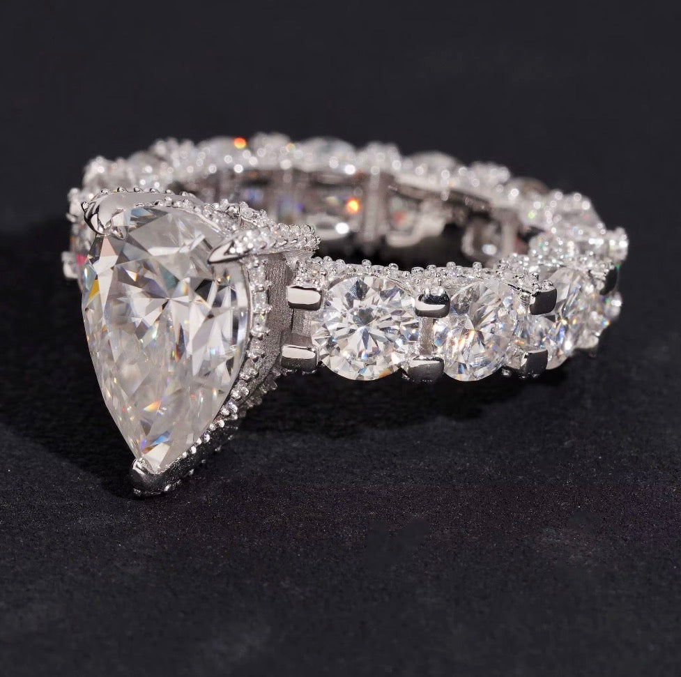 VVS1 Pear Cut Eternity Engagement Ring