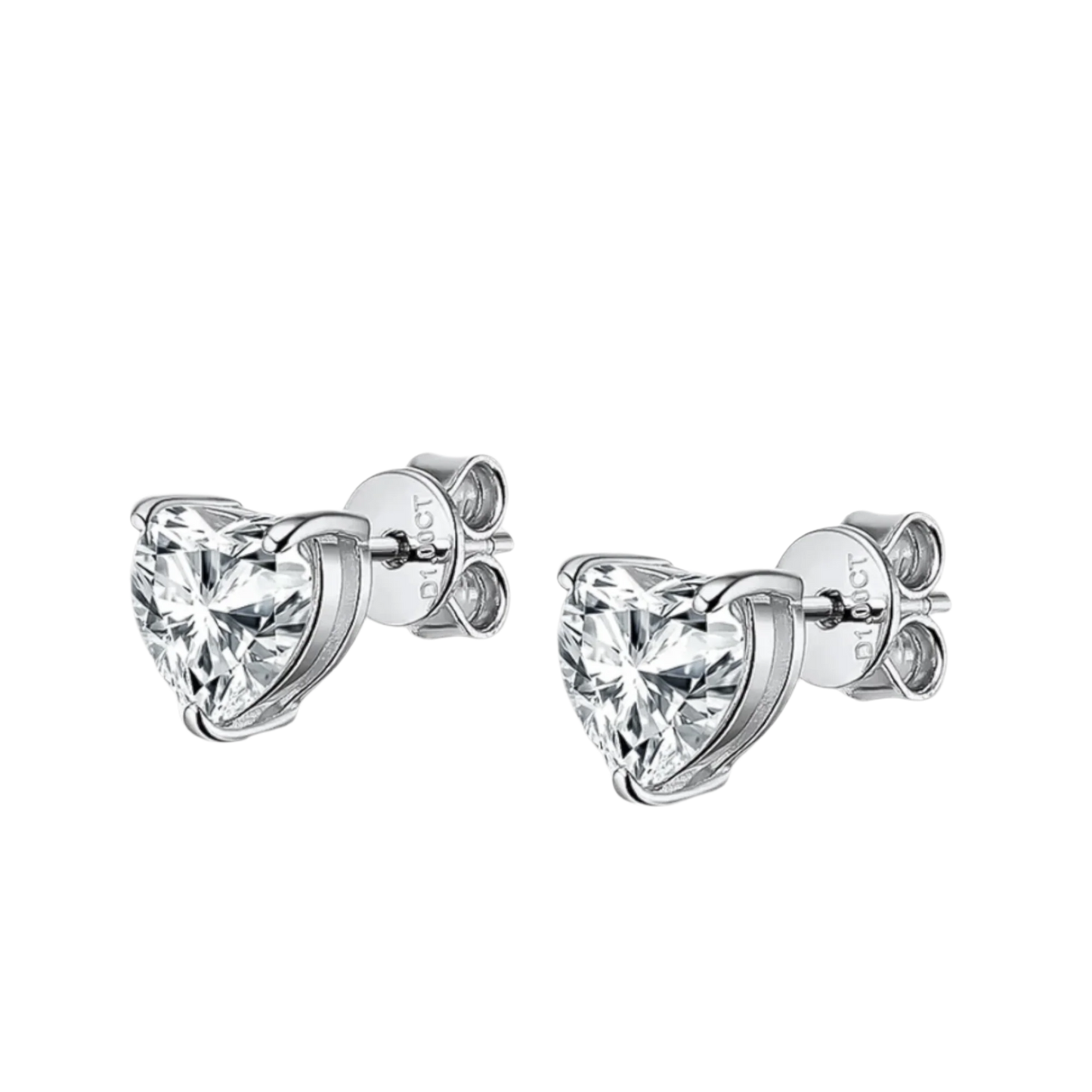 VVS1 Brilliant Cut Heart Stud Earrings