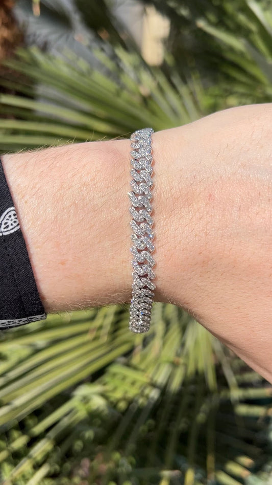 8MM VVS1 Moissanite Cuban Link Bracelet