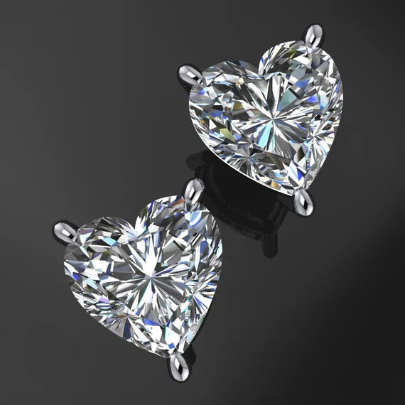 VVS1 Brilliant Cut Heart Stud Earrings